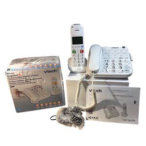Vtech Amplified Phone System for Seniors Corded Cordless Answering System SN5147